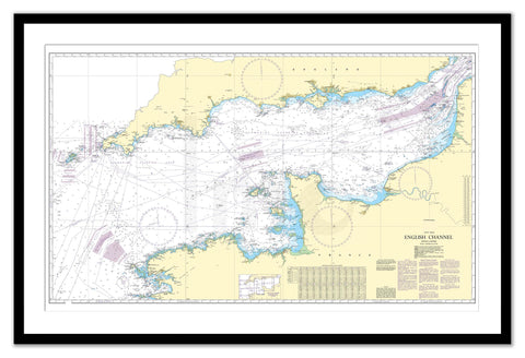 Framed Nautical Chart - Admiralty Chart 2675 - English Channel