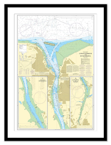 Framed Nautical Chart - Admiralty Chart 2793 - Cowes Harbour and River Medina