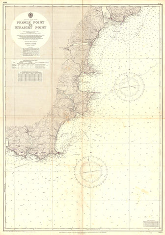 Vintage Nautical Chart - Admiralty Chart 1613 - Prawle Point to Straight Point