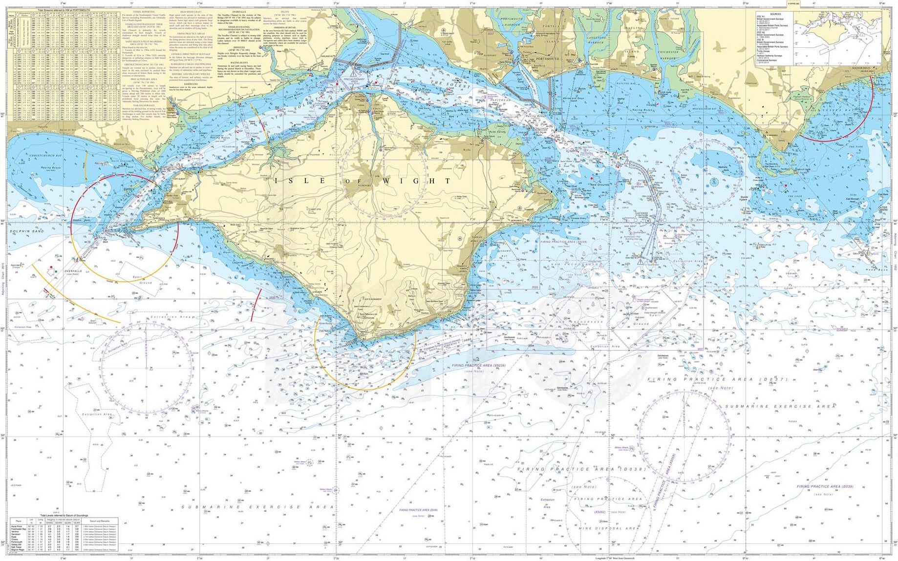 Nautical Chart Wallpaper - 2045 Outer Approaches to The Solent from ...