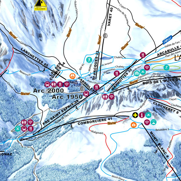 Piste Map Poster - Les Arcs from Love Maps On...