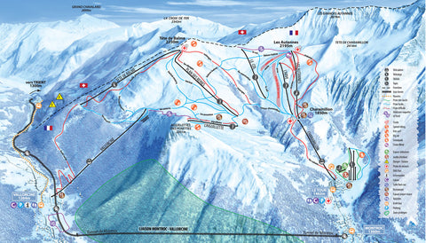 Balme - Piste Map Canvas Print