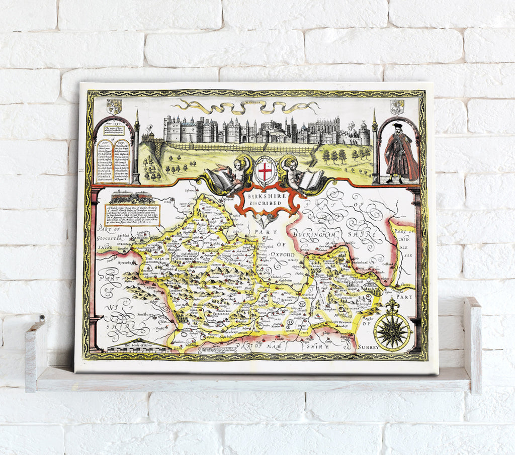 Map Canvas - Vintage County Map - Berkshire - Love Maps On...