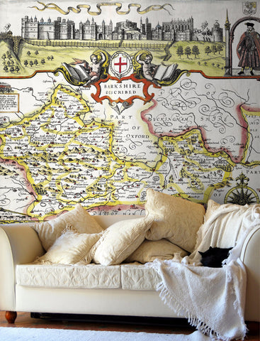Map Wallpaper - Vintage County Map - Berkshire