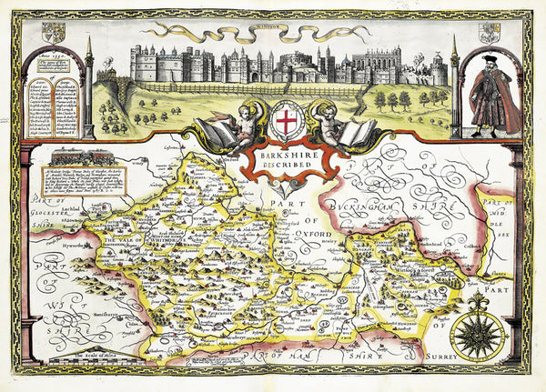 Map Curridge Map Canvas - Vintage County Map - Berkshire from Love Maps On...