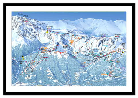 Framed Piste Map - La Plagne