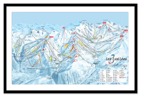 Framed Piste Map - Three Valleys