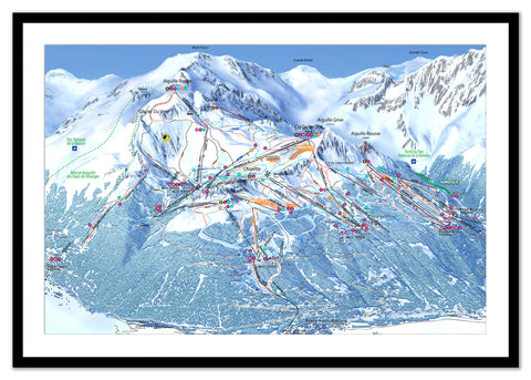 Framed Piste Map - Les Arcs