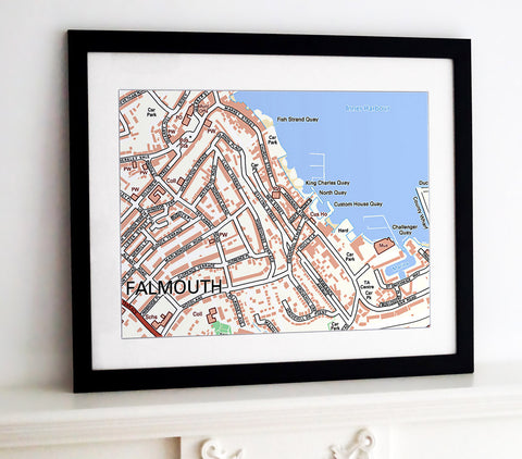 Framed Map - Custom Ordnance Survey Street Map - Classic