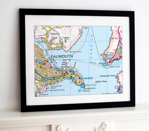 Framed Map - Custom Ordnance Survey Landranger Map