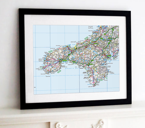 Framed Map - Custom Ordnance Survey Regional Map
