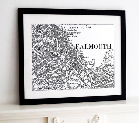 Framed Map - Custom Vintage Ordnance Survey Map - Victorian Street Map