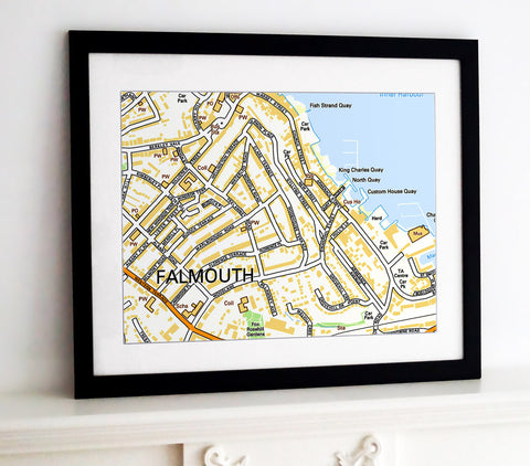 Framed Map - Custom Ordnance Survey Street Map