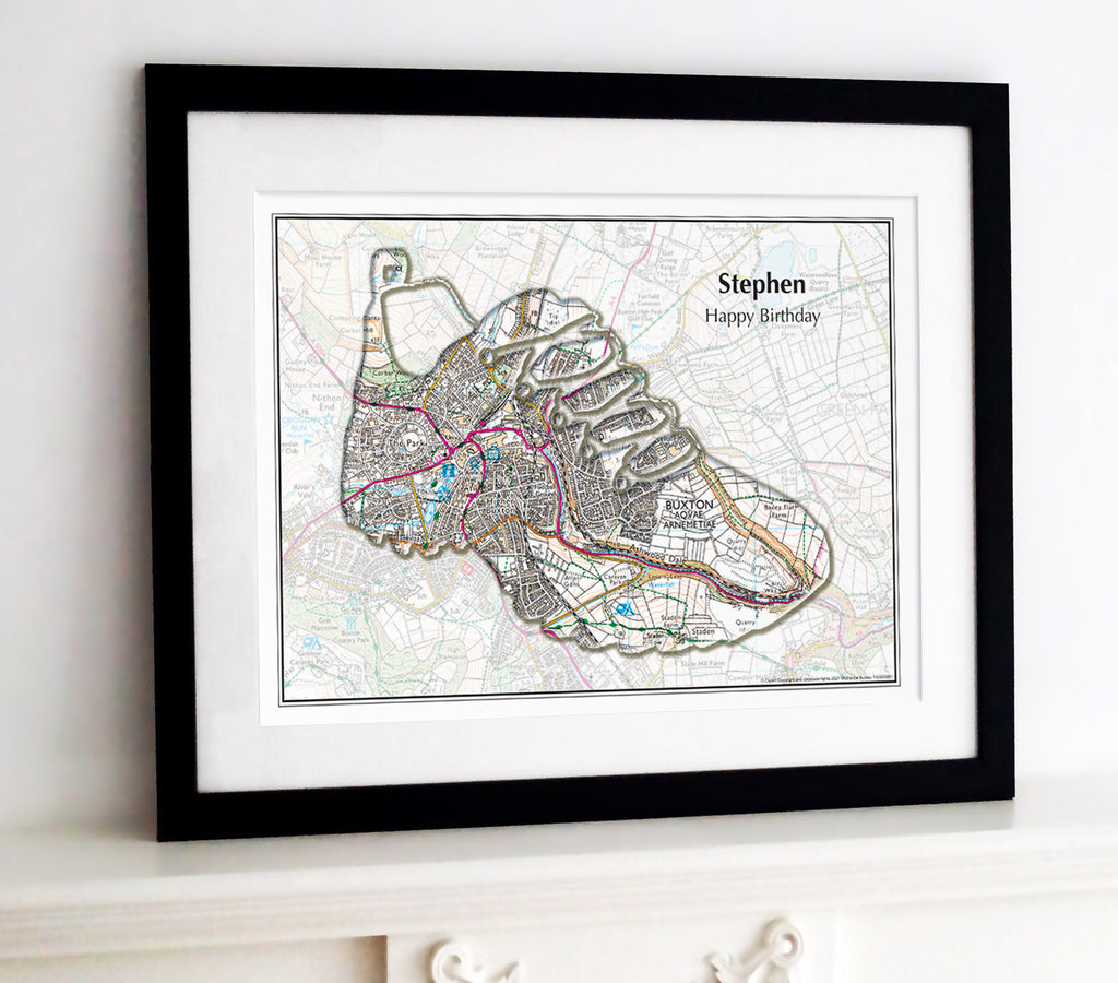 Framed Map - Personalised Running Shoe Map