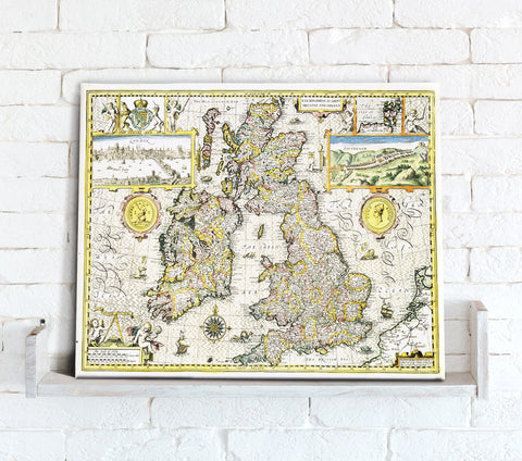 Map Canvas - Vintage County Map - British Isles