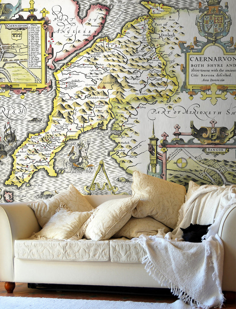Map Wallpaper - Vintage County Map - Caernarvonshire - Love Maps On... - 1