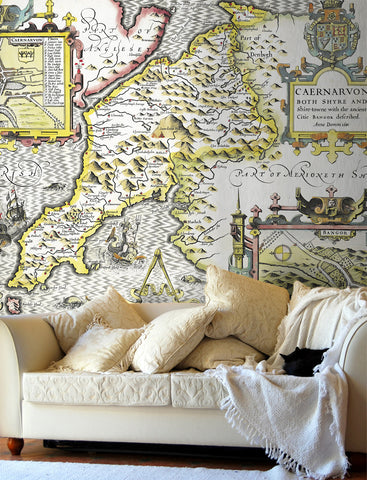 Map Wallpaper - Vintage County Map - Caernarvonshire