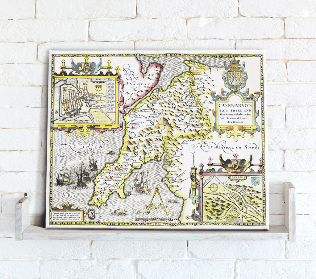 Map Canvas - Vintage County Map - Caernarvonshire - Love Maps On...