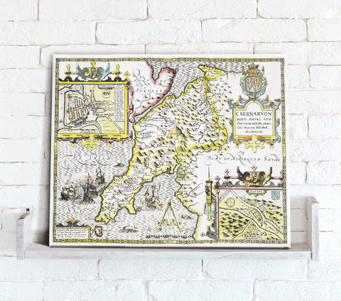 Map Canvas - Vintage County Map - Caernarvonshire