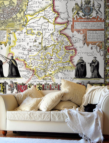 Map Wallpaper - Vintage County Map - Cambridgeshire