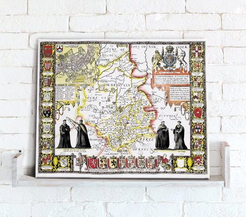 Map Canvas - Vintage County Map - Cambridgeshire