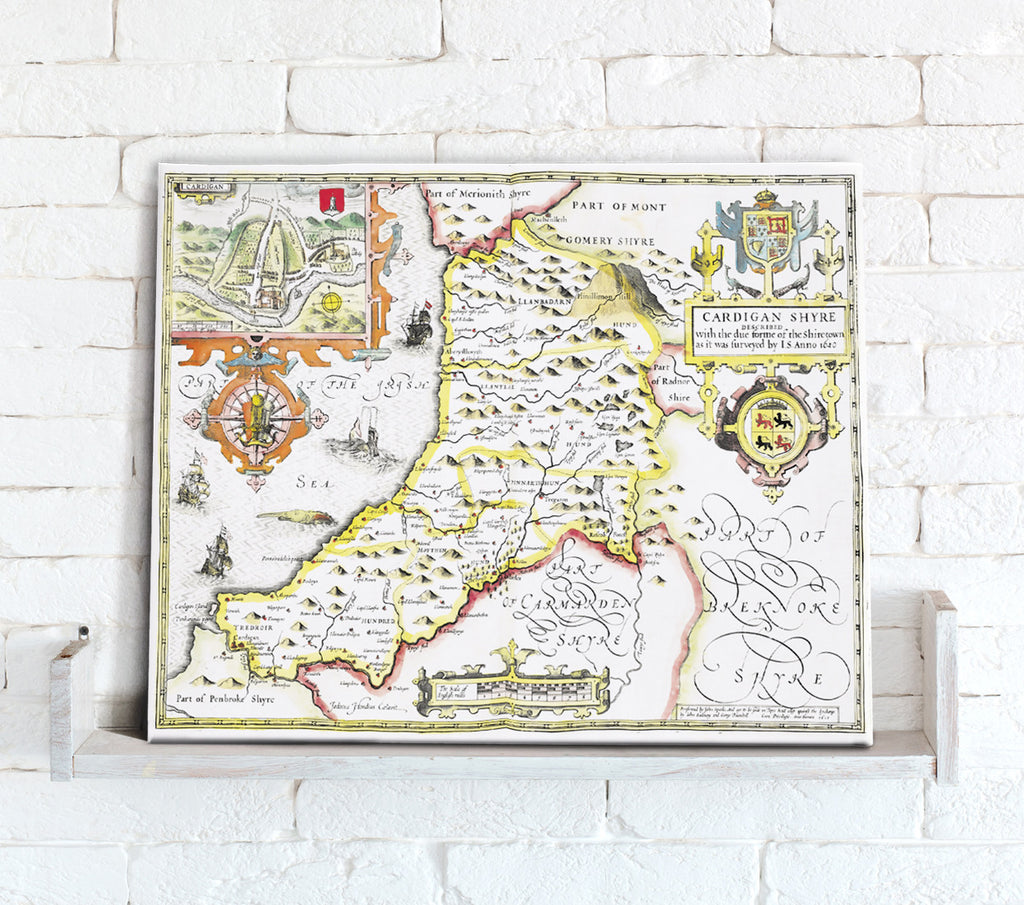 Map Canvas - Vintage County Map - Cardiganshire - Love Maps On...