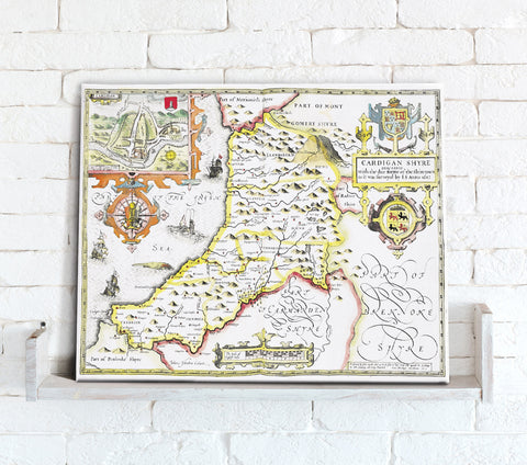 Map Canvas - Vintage County Map - Cardiganshire
