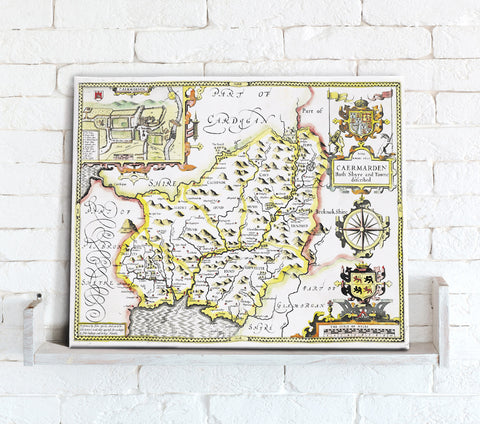 Map Canvas - Vintage County Map - Carmarthenshire
