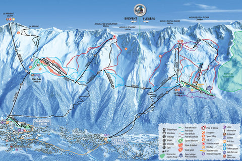 Chamonix - Piste Map Canvas Print