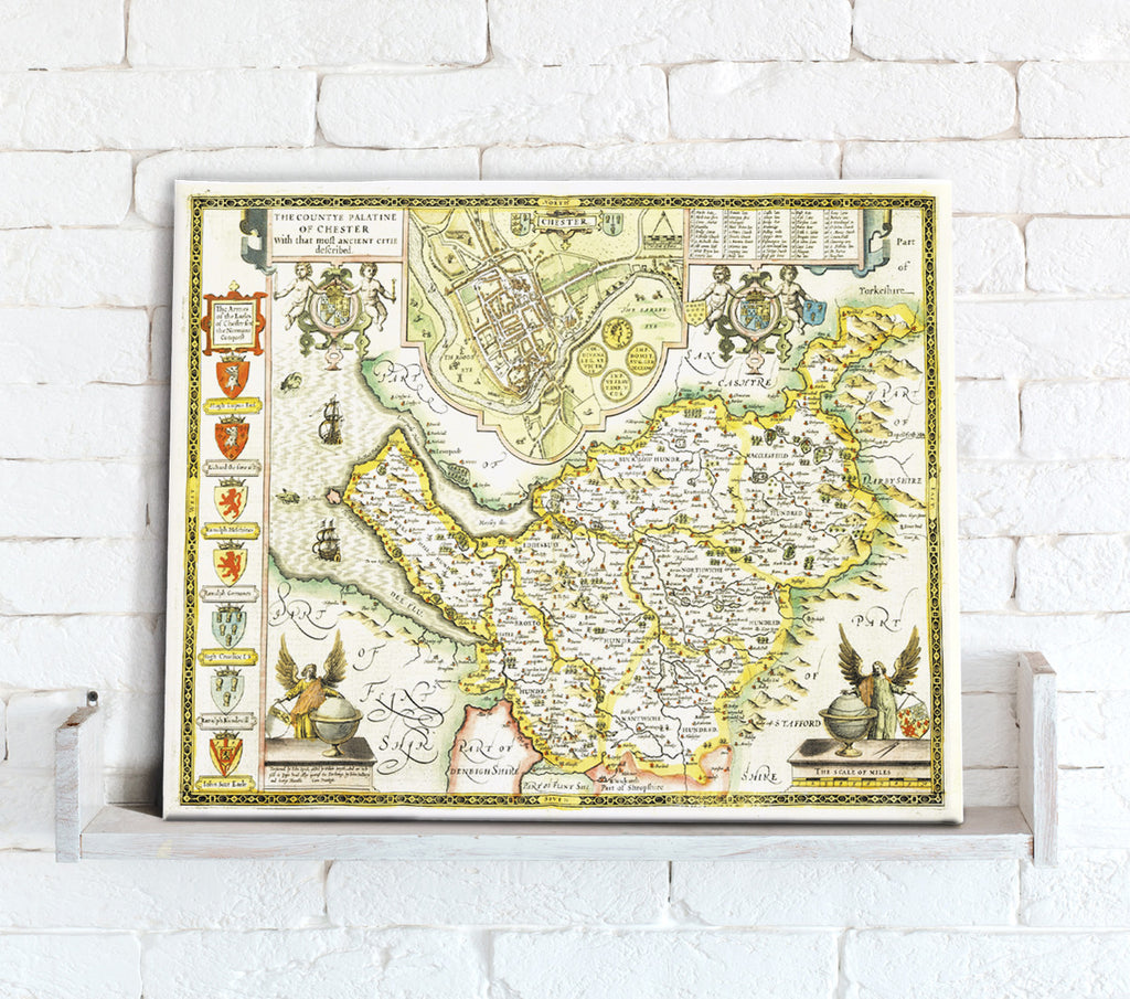 Map Canvas - Vintage County Map - Cheshire - Love Maps On...