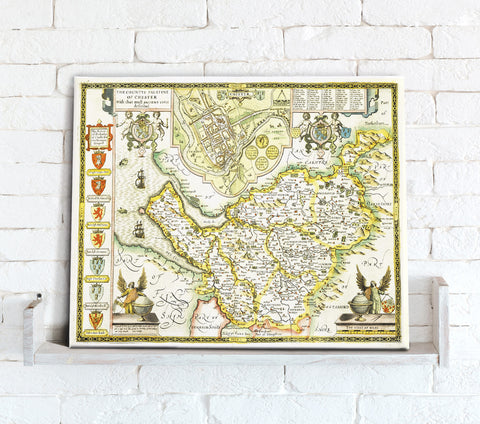 Map Canvas - Vintage County Map - Cheshire