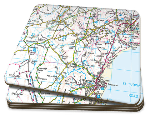 Map Coasters - Personalised Ordnance Survey Landranger Map