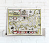 Map Canvas - Vintage County Map - Cornwall - Love Maps On...