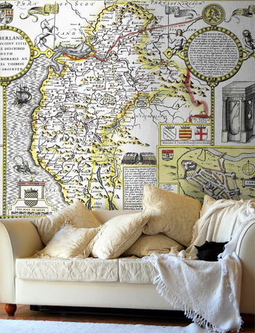 Map Wallpaper - Vintage County Map - Cumberland