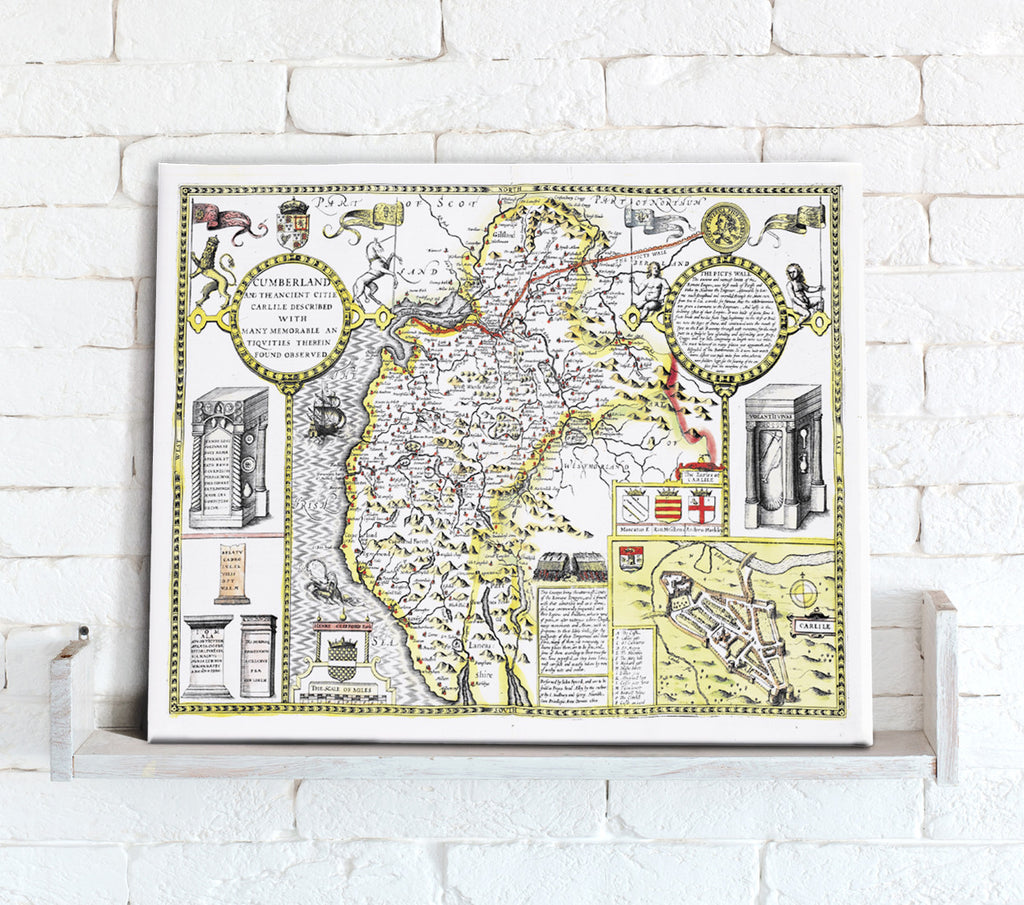 Map Canvas - Vintage County Map - Cumberland - Love Maps On...