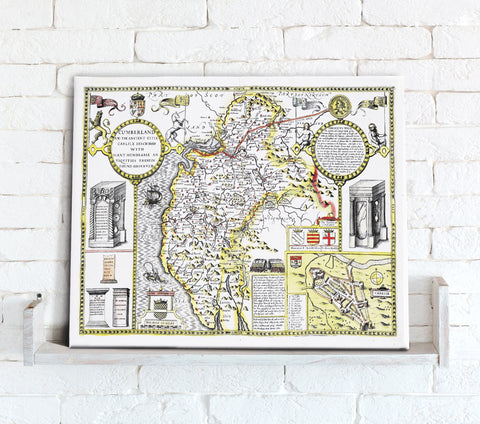 Map Canvas - Vintage County Map - Cumberland