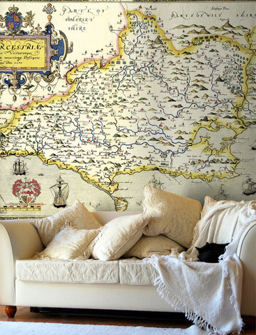 Map Wallpaper - Vintage County Map - Dorset