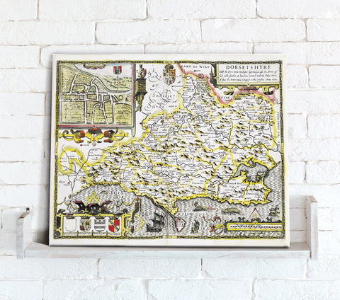 Map Canvas - Vintage County Map - Dorset