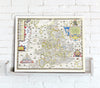 Map Canvas - Vintage County Map - England and Wales - Love Maps On... - 2