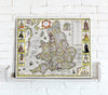 Map Canvas - Vintage County Map - England and Wales - Love Maps On... - 1