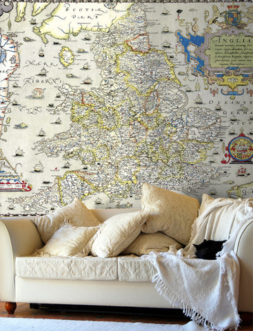 Map Wallpaper - Vintage County Map - England and Wales