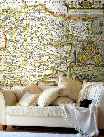 Map Wallpaper - Vintage County Map - Essex