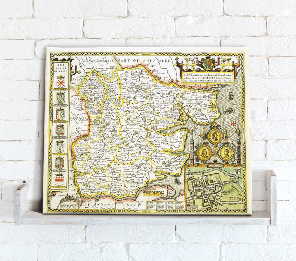 Map Canvas - Vintage County Map - Essex - Love Maps On...