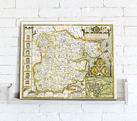 Map Canvas - Vintage County Map - Essex
