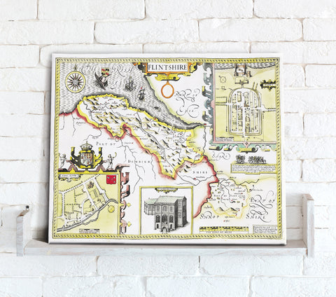 Map Canvas - Vintage County Map - Flintshire
