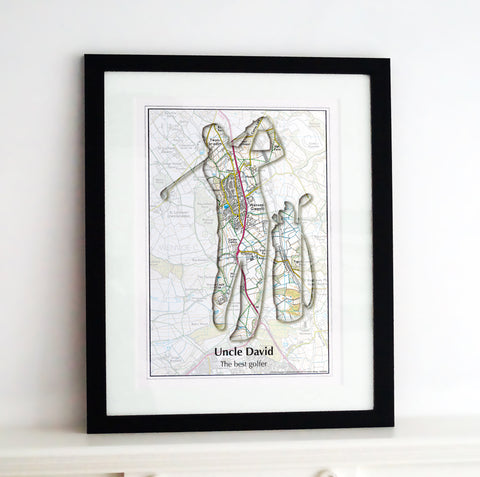 Framed Map - Personalised Golf Map