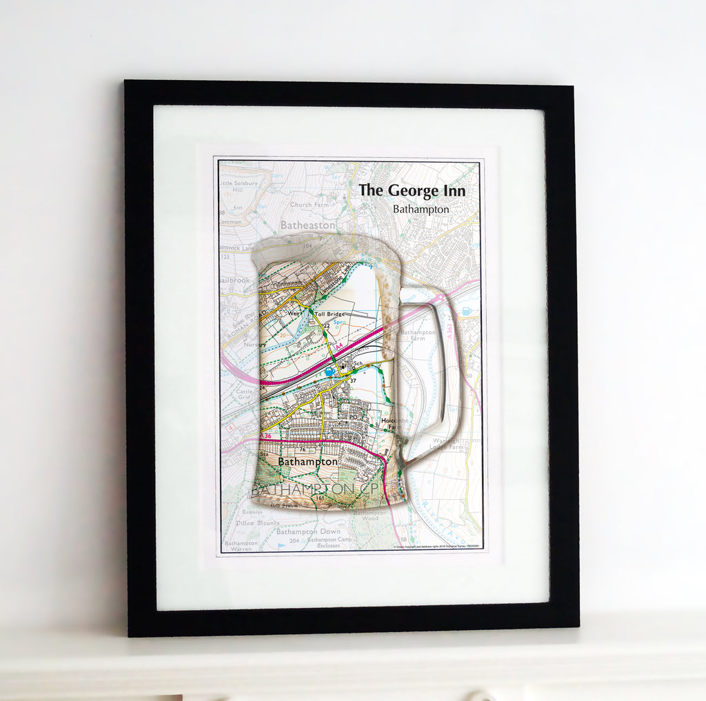 Framed Map - Personalised Tankard Map Framed Print- Love Maps On...