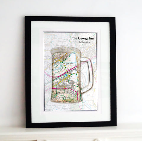 Framed Map - Personalised Tankard Map