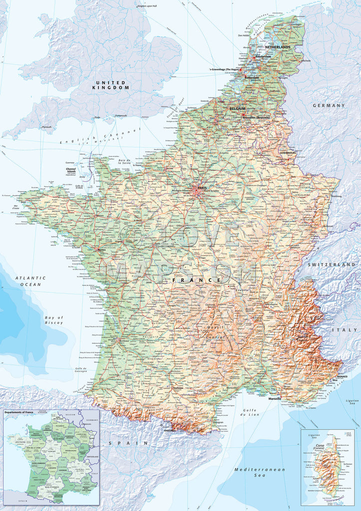 Map Wallpaper  - France & The Low Countries