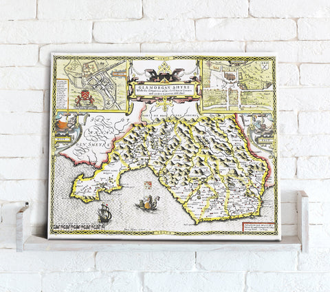 Map Canvas - Vintage County Map - Glamorganshire